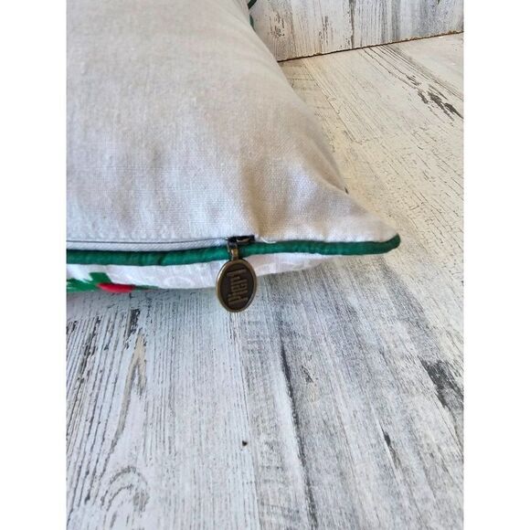 Pier 1 embroidered Xmas snowman North Pole penguin elf pillow decor Xmas 14x14 i - Picture 10 of 10